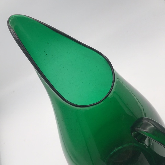 VTG/MCM 50's Large 14" Blenko Blown Glass Green Pitcher - Picture 4 of 9